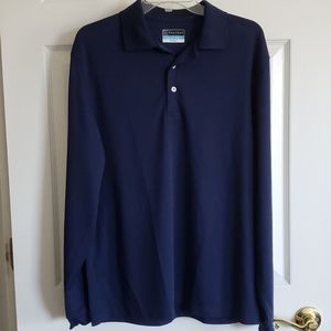 Navy long sleeve mens polo